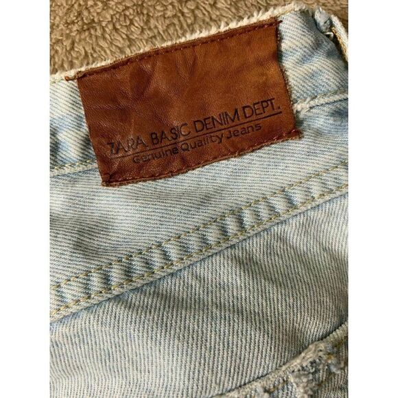 Zara Womens Light Blue Distressed Mid Rise Jeans Denim 4 Small - Picture 6 of 6